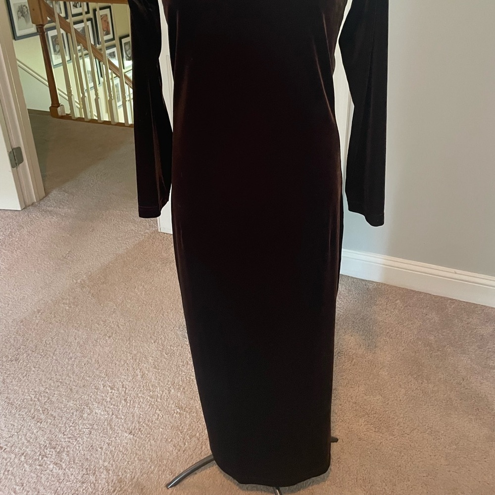 Express Tricot Vintage (80’s) Brown Velvet Dress - Picture 2 of 5